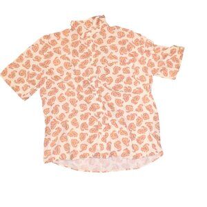 The Kooples Mens Paisley Short-Sleeve Button-Up Shirt S Linen & Viscose Blend, S